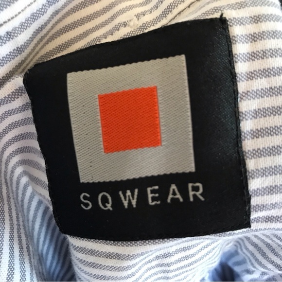 Mens Dress Shirt Pinstripe Blue SzXL Collar/Cuffs - Picture 5 of 6